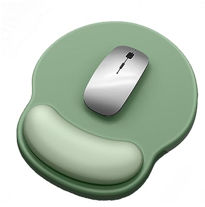 SHESHY Mouse Mat, Mouse Pads with Wrist Support, Non-slip Rubber Base,Milk Silk Fabric with comfortable, Ergonomic, Mint Green/Silver Grey/Blue Black/Apricot green/Purple Pink/Rice Apricot