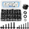 Besitu 280Pcs Metric Flange Bolt Assortment, M6x1.0, M8x1.25, M10x1.5 (12mm to 30mm) Assorted Hex Bolts and Nuts Washers Kit for Automotive, 10.9 Black Zinc Galvanized