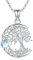 Friggem Collier Arbre de Vie en Argent Sterling 925 Pierre de Lune Pendentif Collier pour Femmes Bijoux (Arbre de Vie-L)