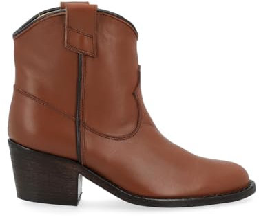 VIA ROMA 15 Tronchetto Texano Pelle Marrone, Size: 38