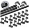 3-Phasen-Schienenset NEXTRACK - Schienensystem Komplett-Set mit 12x GU10 Lampe und 2x1m+2m Schiene, Verbinder L (Schwarz, 2x1m+2m Schiene + Verbinder L)