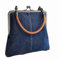 Denim Crossbody Tote Bags For Women, Mini Blue Denim Totebag Kiss Lock Purses And Handbags Accessories, Blue