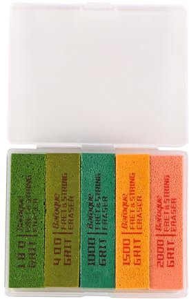 Alnicov Fret Erasers for Guitar Fret Polishing Cleaner Frets Polish Tools Kit Clean Fret Wire/String/Metal (5 Pack 180/400/1000/1500/2000 Grit)