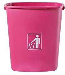 Poubelles commerciales en Plastique Brut sans Couvercle pour Laboratoire, Bureau, assainissement, poubelles de Recyclage (Couleur : Rose Rouge 40 l)