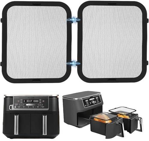 2 Stück Magnetischer Spritzschutz für Ninja Foodi Max Dual Zone AF400EU & AF451EU, Edelstahl Spritzschutz für Ninja Foodi Max Dual Zone Heißluftfritteuse Zubehör für Ninja Heizspirale