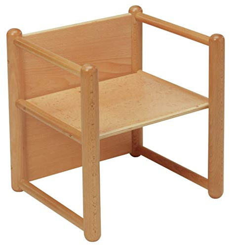 Borgione Sedia panchetta Bambini Montessori pluriuso linea tornita naturale