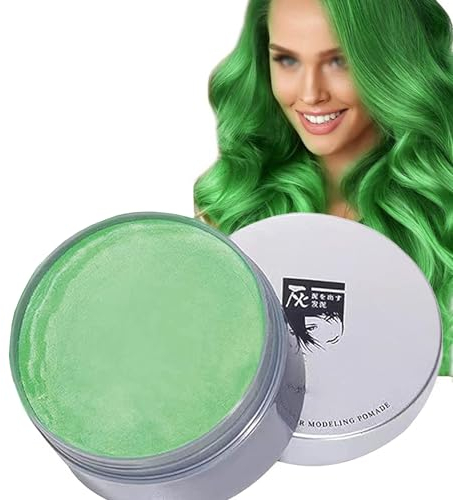 Haarwachs Haarfarbe Temporäres Haarfarbe Waschbar Natürliches Einweg-Haarwachs für DIY Haarstyling Cosplay Grün