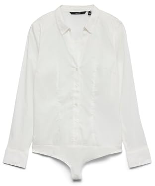 VERO MODA Damen Vmlady L/S G-String New Noos Langarmshirt, Snow White, XL EU