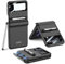 COQUE Galaxy Z Flip 3, Étui Tout Compris Pliable à charnière avec Protection d'écran trempée avec Porte-Stylo, de téléphone Pliable pour Samsung Galaxy Z Flip 3 5G-Le Noir