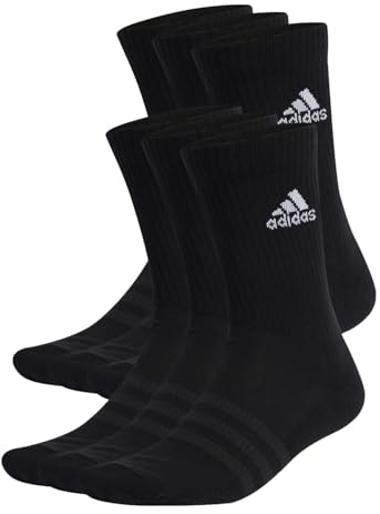 adidas Mixte enfant Cushioned Sportswear Crew Socks 6 Pairs, Black / White, 7-8 Years