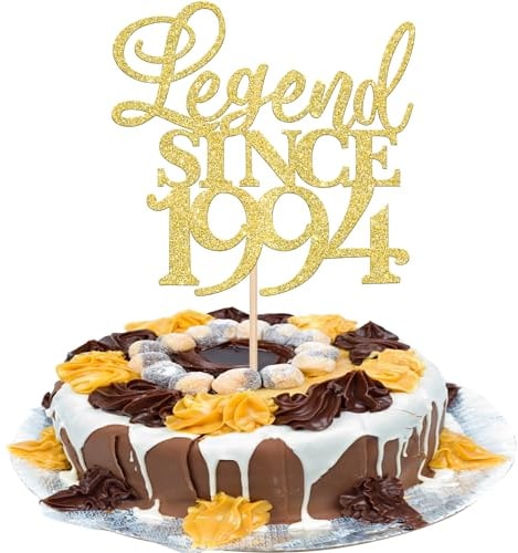 Xsstarmi 1 Pack Legend Since 1995 Cake Topper Thirty Cheers to 30th Birthday Hello 30 and Fabulous Cake Pick Decoration for 30th Birthday Wedding Anniversary Party Cake Decorations Glitter Gold