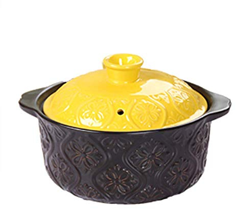 Olla de Barro Olla Calda Cacerola Cerámica con Tapa y Asa Saut & Eacute; Cacerola Pan Healthy para cocción Lenta (1.05 Cuartos)