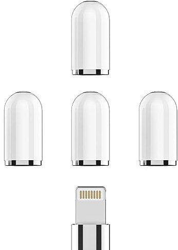 Pencil Apple 1ere Generation Capuchon(Lot de 4) Protection Magnétique Pen Cap Stylo Metal Accessoire Stylet Tactile Adaptateur pour Ipad 9eme 10e Generation Air 2 Pro Mine Tablette Ipencil Adaptateur