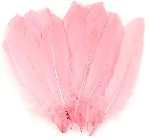 20 Enten-Federn 15-21cm Bastelfedern Federn f. Basteln Dekoration Hüte Kostüme, Farbe:bubblegum