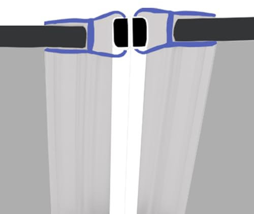 Magnetic Shower Seals | Sold in Pairs | Fits 6, 7 or 8mm Glass | 180° Magnet for Straight or Quadrant Doors with a 20mm Gap | 2 Metres Long | MAG041 (25mm Sample)
