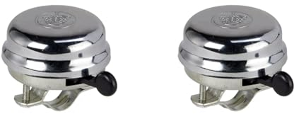 FISCHER Unisex Chrom Fahrradglocke, Silber/Verchromt,Einheitsgröße EU (Packung mit 2)