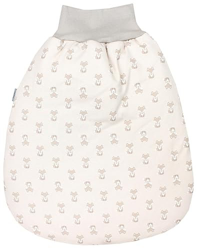 TupTam Baby Unisex Strampelsack mit breitem Bund Wattiert, Farbe: Füchse/Beige, Größe: 6-12 Monate