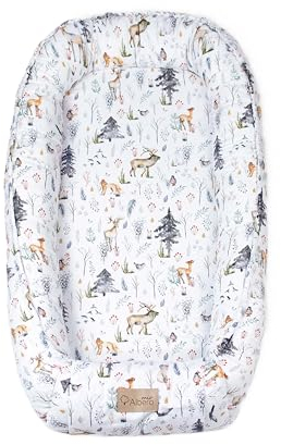 Babynestchen Skandinavischer Wald - 80x45cm - Warmer Baby Nestchen für Babybett - Schlafnest fürs Schlafen - Bettnestchen Babys Kokon Kuschelnest