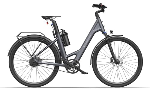 ADO E-Bike Air 28 Elektrofahrrad,Electric Bikes Pedelec Riemenantrieb,e Bike 28 Zoll,Momenten-Sensor,Heckmotor,345,00 Wh Akku,ebike Damen/Herren,Wasserkocher-Akku,Maximale Reichweite 160 KM (Gray)