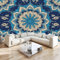3d Effekt Fototapeten Wandbild 400x280cm Mandala-Blaues Muster Fototapeten Wandbilder Wandtapete Dekoration, Indischer Ethnischer Stil Moderne Vlies Wanddekoration für Wohnzimmer Schlafzimmer