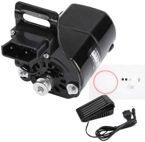 Cozyel Nähmaschinenmotor mit Fußpedal, 180W 10000RPM Nähmaschinen Fußschalter Mit Motor Nähpedal Regler Nähmaschinen Ersatzteile Drehung Gegen den Uhrzeigersinn, für Haushaltsnähmaschinen, Schwarz