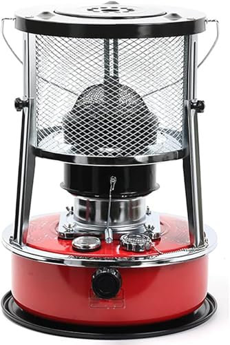 DRFGHK Portable Kerosene Heating Furnace Stove, 9000 BTU/H Paraffin Heaters for Home, Small Kerosene Heater for Camping, Emergency Oil Heater For Heating, Garage, Cooking Red