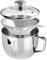 Fat Separator 1000ml Gravy Strainer 304 Stainless Steel Gravy Boat Soup Grease Oil Separator for Healthy Cooking - Reduce Fat Intake - Come With Glass Lids and Oil S Silver-1L