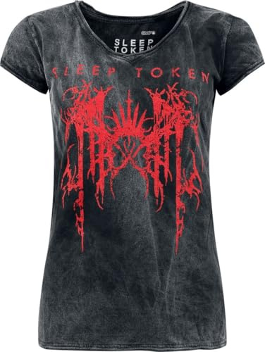 Sleep Token Logo Frauen T-Shirt schwarz/grau Band-Merch, Bands