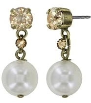 KONPLOTT Ohrstecker Spikes and Pearls beige weiß antik Messing