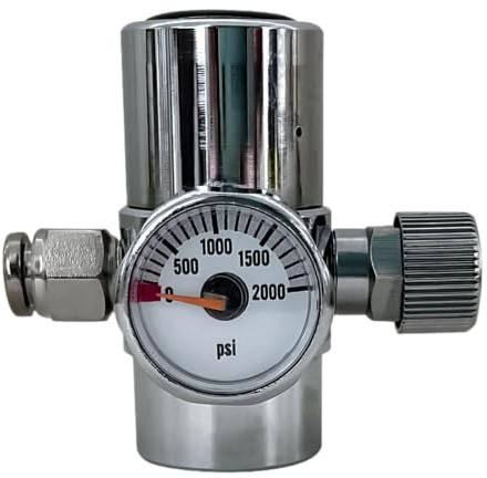 RNXRZANK Wasser Ventil CO2 Druckminderer mit Tr21x4 Gewinde PU6 Schnellanschluss Messinggehäuse für Sprudelzylinder Heimgebrauch Gastronomie
