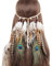 our fantasy time Einzigartige Indianer Stirnband,Baumwollgarn Flechten Haarband mit wild Feder und Holz Perlen, Accessoire für Fasching, Karneval, Halloween party, Maskerade