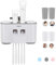 MHTECH Automatischer Zahnpastaspender Und Zahnbürstenhalter Enthält 2 Zahnpasta Squeezers ，4 Tassen，Kann 5 Zahnbürsten platzieren， Geeignet für alle Arten von Zahnbürsten den - Set mit Wand Montiert