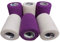 PintoMed - Venda Cohesiva - 3 x BLANCO + 3 MORADO - 6 rollos x 7,5 cm x 4,5 m estirado - Vendaje autoadhesiva elástica y flexible, Cinta adhesiva, Vet Wrap, Primeros auxílios y lesiones