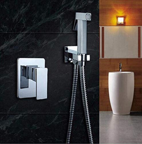 FZHLR In Wand Badezimmer Bidet Duscharmatur Mixer Toilette Spray Bidet Brausegarnitur Gehören Handbrause Pistole Bidet Armaturen Chrom