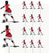 AK Giftshop Football Silhouettes Red Kit Footballer Events Clubs Birthday Party Food Cake Cupcakes Picks Sticks Flags Decorations Toppers Stand Up Food Flags (pack of 14)