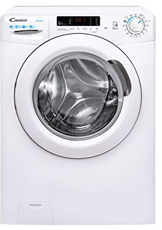 Candy Smart CS 1482DE/1-S, Lavadora 8 KG, 1400 RPM, Tecnología NFC, Asistente de Voz, 15 Ciclos, 5 Rápidos, Ciclo Higiene+, Planchado Fácil, Inicio Diferido 24H, Detector de KG, 79 DB, Clase D, Blanco