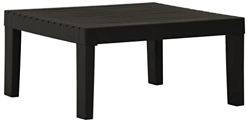 vidaXL Gartentisch Beistelltisch Balkontisch Couchtisch Loungetisch Kaffeetisch Gartenmöbel Tisch Teetisch 65x65x33cm Kunststoff Grau