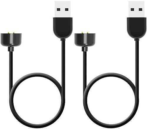 Rpanle 2 Stück Ladekabel Kompatibel mit Mi Band 6 / Mi Band 5 Ladegerät, Ersatz USB Charger Kabel Ladestation Lade Ladeadapter Ladeschale für Mi Band 6 / Mi Band 5 USB Lade, Schwarz