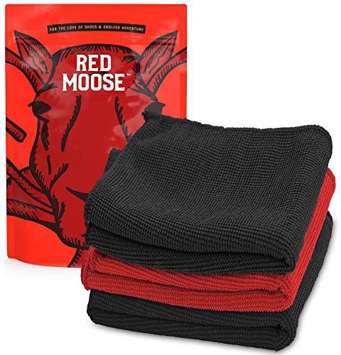 Red Moose Sneaker-Reinigungstuch, 3 Stück, Mikrofaser-Reinigungstücher für erstklassige Schuhpflege, entfernt Schmutz und Staub ohne Fusselrückstände, sicher für Wildleder, Vinyl, Mesh und Canvas