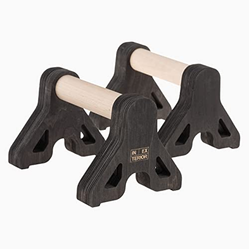 INEXTERIOR Liegestützgriffe aus Holz, Parallettes für Körpergewichtstraining & Yoga - handgefertigt in Deutschland - aus Birken- und Buchenholz - rutschfest für Calisthenics