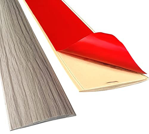 2M Self Adhesive Floor Transition Strip, PVC Rubber Carpet Edge Threshold Strips for Tile/Wood/Laminate/Joins Gap (Width 4cm)