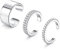 ORAZIO 3Pcs Ear Cuff Set Damen 925 Sterlingsilber Ohrklemme Ohrmanschette Gold Helix Knorpel Clip Wickelohrring Fakepircings Ohrspange Ohrklemme Cuffs, B-Silber