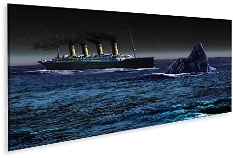 islandburner Bild auf Leinwand Titanic Eisberg Meer Natur Leinwandbild Wandbild Prime Bilder für Wohnzimmer etc.