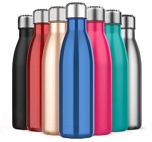 500ml Insulated Water Bottle, Double Wall Stainless Steel Vacuum Bottle Keep 24 Hours Cold & 18 Hours Hot - BPA Free for Outdoor Sports, Fitness, Hiking, Camping, Office,School (Dark Blue)