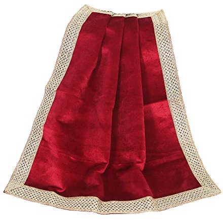 Indian Consigners Small Solid Color Velvet Cloth for Multipurpose Use (Red), ICV1818