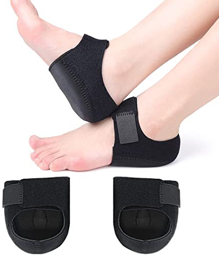 PLABBDPL 1 paio di protezione per sperone calcaneare – solette gel per tallone ortopedico in silicone per scarpe – salva talloniera (Nero)