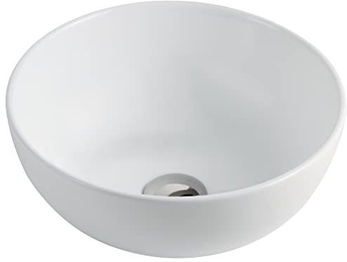 Alpenberger Aufsatzwaschbecken Rund | Gästewaschbecken Miniwaschbecken| Waschbecken Ohne Hahnloch | Waschbecken Klein Gäste WC | Keramik Waschschale Handwaschbecken mit Nano | Aufsetzbare Schale