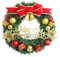 Hanwin Türkranz Weihnachten, 30cm Weihnachtskranz Haustür, Adventskranz Künstlich, Christmas Wreath für Haustüren, Fenster, Weihnachts Dekorationen (Grün)
