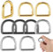 COMNICO D-Rringe Schraube in Schäkel, 9-teilig Karabiner Schlüsselring-Clip-Schnallen, Metall karabinerring Feder Verschlussklemmen Halbkreis-Feder-Karabinerhaken für DIY Gürtel Rucksäcke Handtaschen