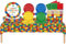 69pcs Building Blocks Party Tableware Plastic Table Cloth,Paper Plates Napkins Serviettes and Cups,Colorful Blocks Bricks Decorations Dinnerware for Boys Kids Birthday Building Block Party Decorations